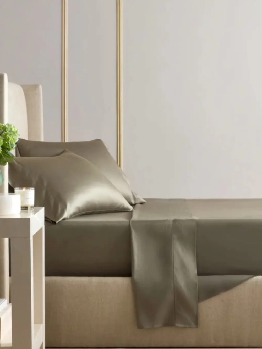 Signature Giza Cotton Sateen Sheet Set Twin Dried Sage Green